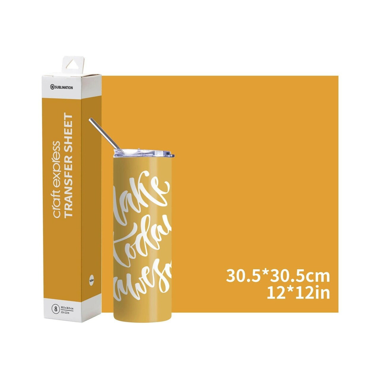 Craft Express 8 Pack 12" x 12" Solid Color Assorted Sublimation Transfer Sheets